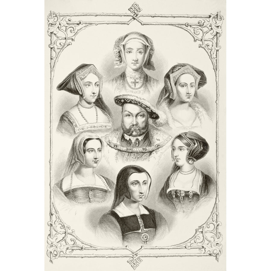 King Henry Viii Of England And His Six Wives. From Top Centre And Clockwise Anne Image 1