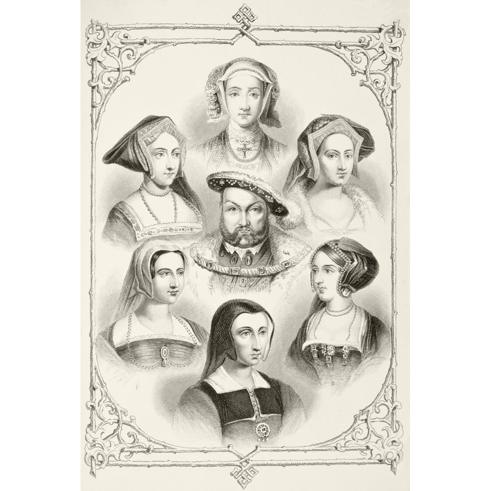 King Henry Viii Of England And His Six Wives. From Top Centre And Clockwise Anne Image 2