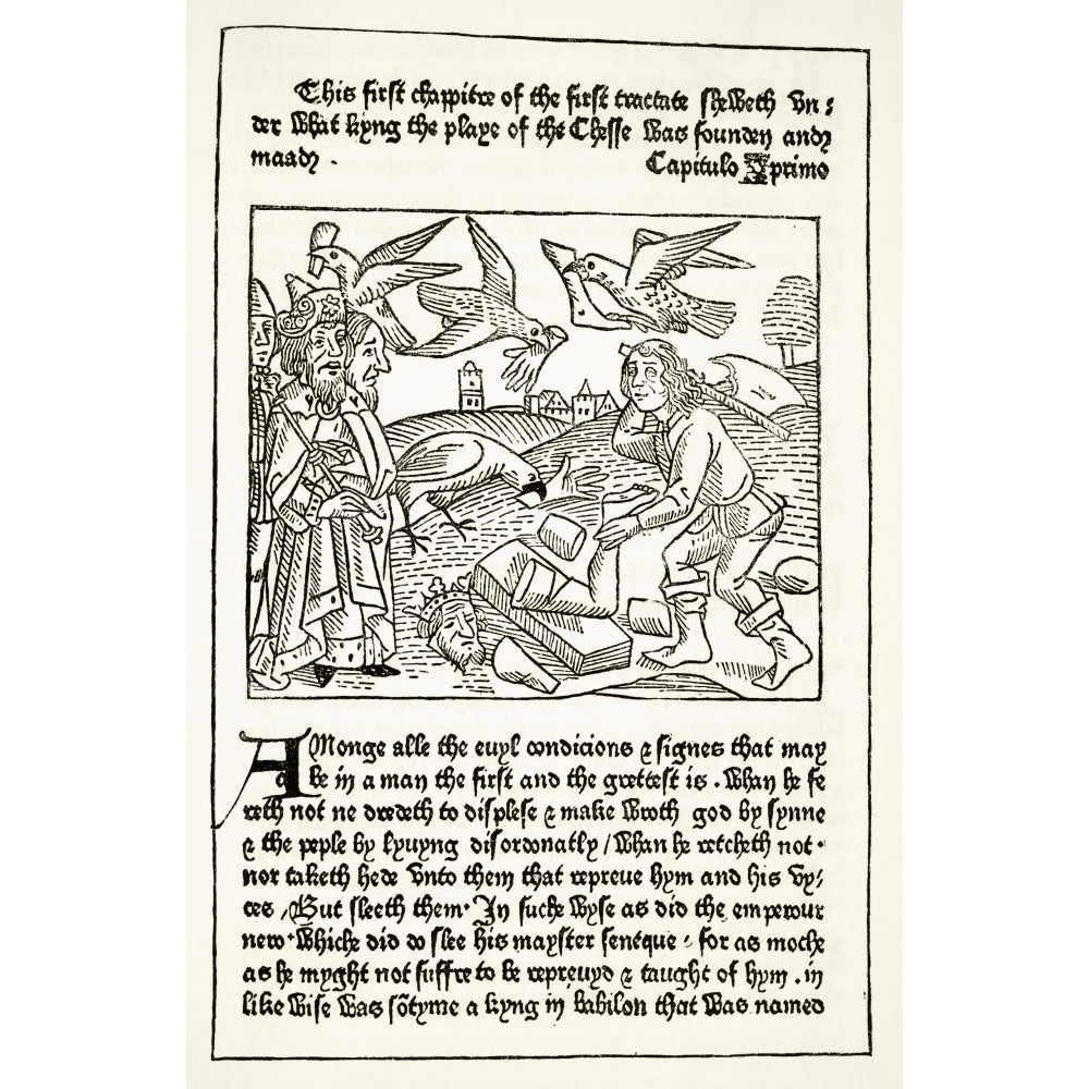 Page From The Book The Game Of The Chesse Printed By William Caxton In 1480. From The National And Domestic History Of Image 1