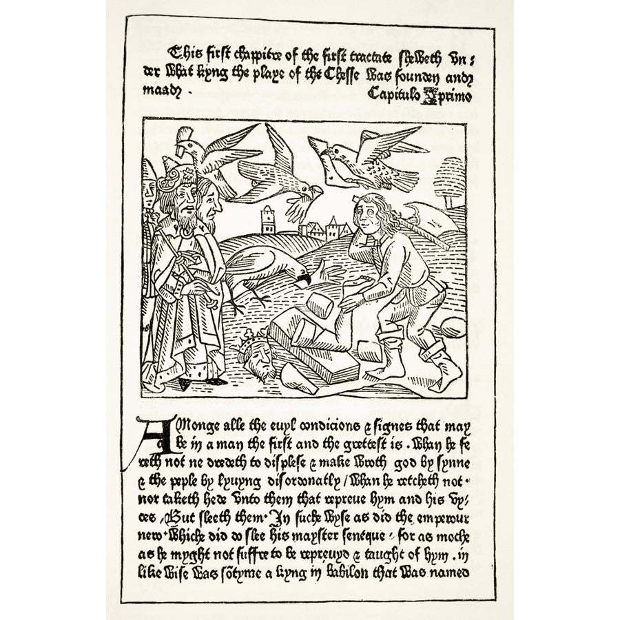 Page From The Book The Game Of The Chesse Printed By William Caxton In 1480. From The National And Domestic History Of Image 1