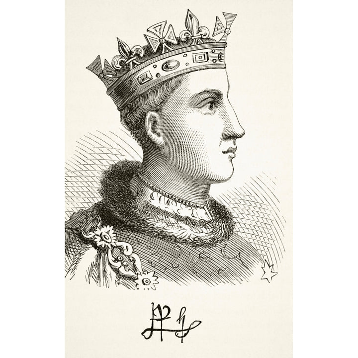 Portrait And Autograph Of King Henry V Of England 1387 To 1422 From The National And Domestic History Of England By Wil Image 1