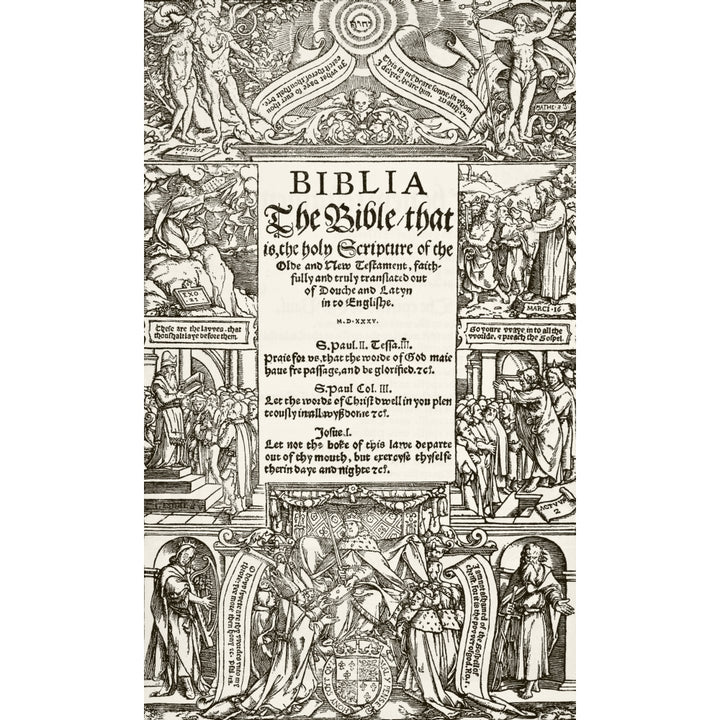 Title Page Of The Coverdale Bible Printed 1535 From The National And Domestic History Of England By William Aubrey Publ Image 2