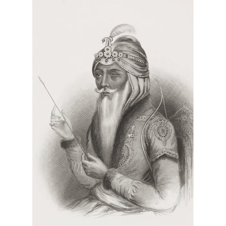 Maharaja Ranjit Singh 1780 - 1839 Also Called Sher-E-Punjab Or The Lion Of The Punjab From The Book Gallery Of Historic Image 1