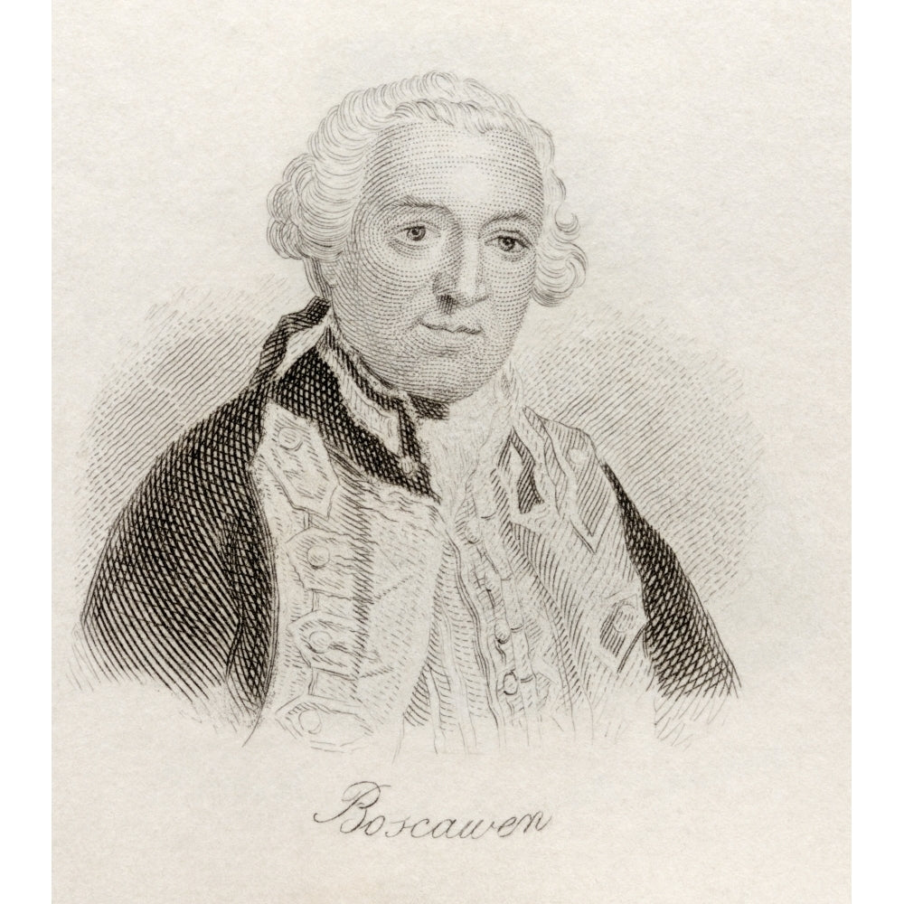 Edward Boscawen 1711 - 1761 British Admiral And Member Of Parliament From The Book Crabbs Historical Dictionary Publi 1 Image 1