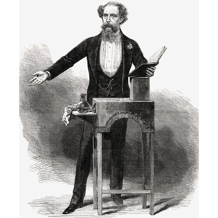 Charles Dickens 1812 To 1870 English Author Giving A Reading Drawing By George C Leighton In Illustrated London News 187 Image 1