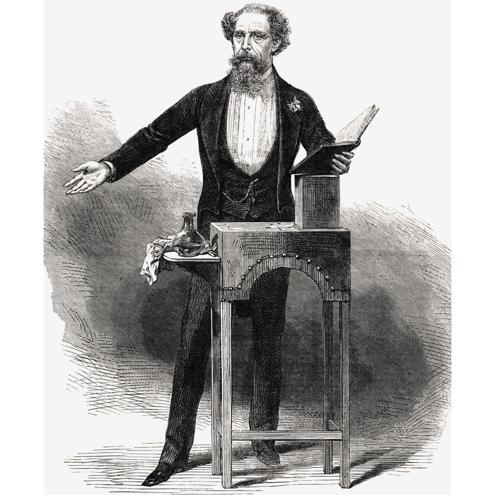 Charles Dickens 1812 To 1870 English Author Giving A Reading Drawing By George C Leighton In Illustrated London News 187 Image 2