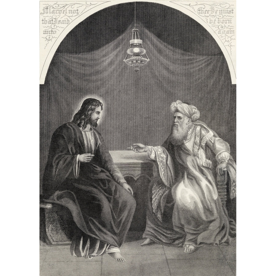 Christ And Nicodemus From The National Illustrated Family Bible Published C1870 by Ken Welsh / Design Pics Image 1