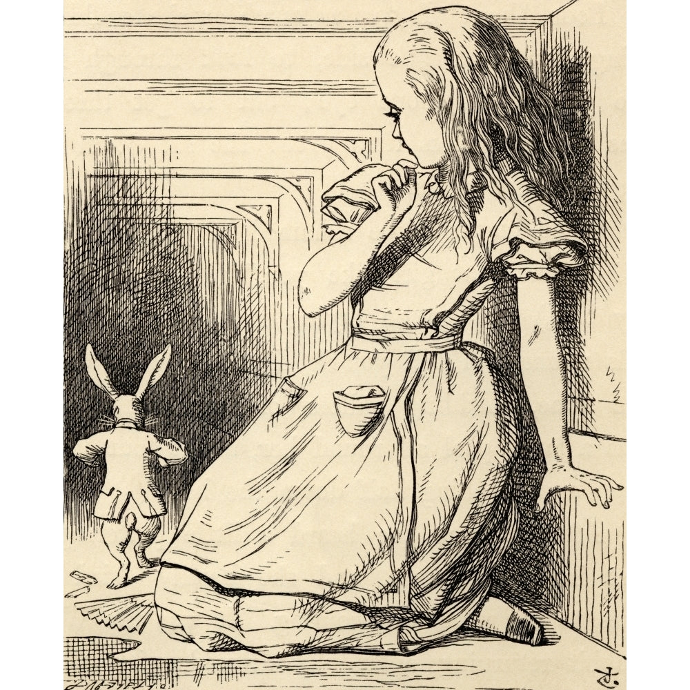 The White Rabbit Is Late Illustration By John Tenniel From The Book Alicess Adventures In Wonderland By Lewis Carroll P Image 2