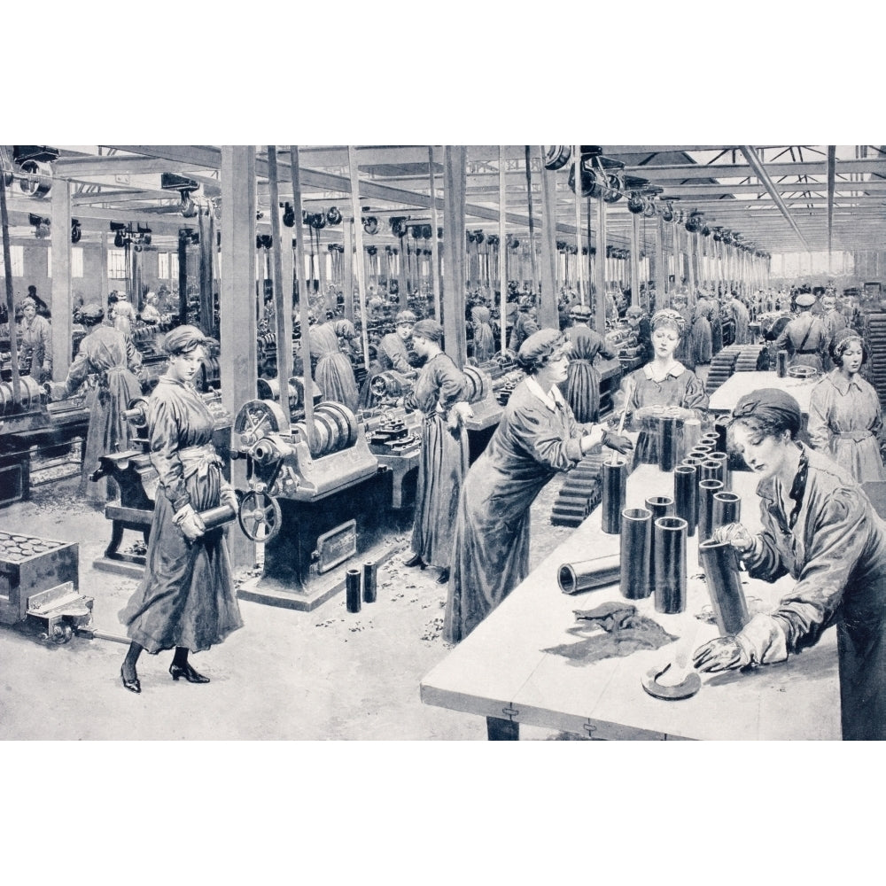 Women Working In Munitions Factory 1915 Poster Print Image 2