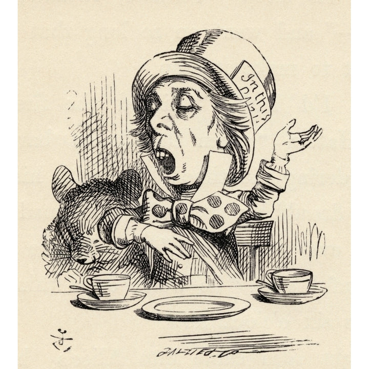 The Mad Hatter Reciting His Nonsense Poem Twinkle Twinkle Little Bat Illustration By John Tenniel From The Book Alicess Image 2