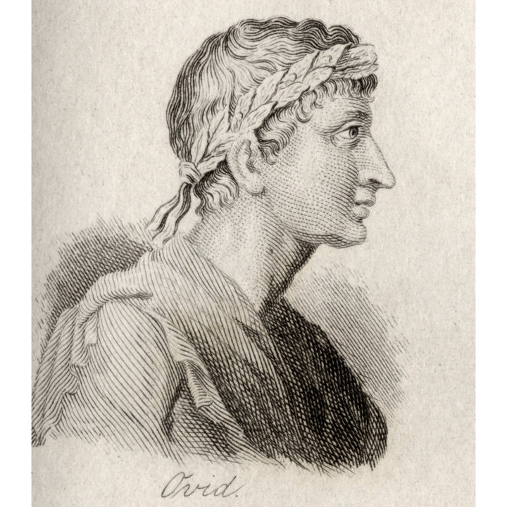 Ovid Publius Ovidius Naso 43 Bc _ 17Ad. Roman Poet. Engraved By J.W.Cook. Poster Print Image 1