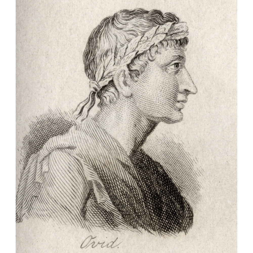 Ovid Publius Ovidius Naso 43 Bc _ 17Ad. Roman Poet. Engraved By J.W.Cook. Poster Print Image 2