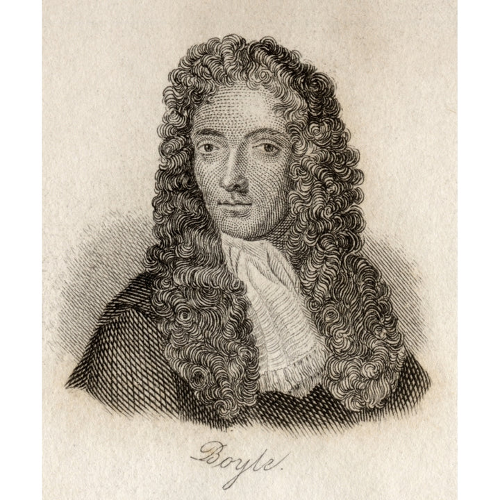 Robert Boyle 1627-1691. Anglo-Irish Chemist And Natural Philosopher. Engraved By J.W.Cook. Poster Print Image 1