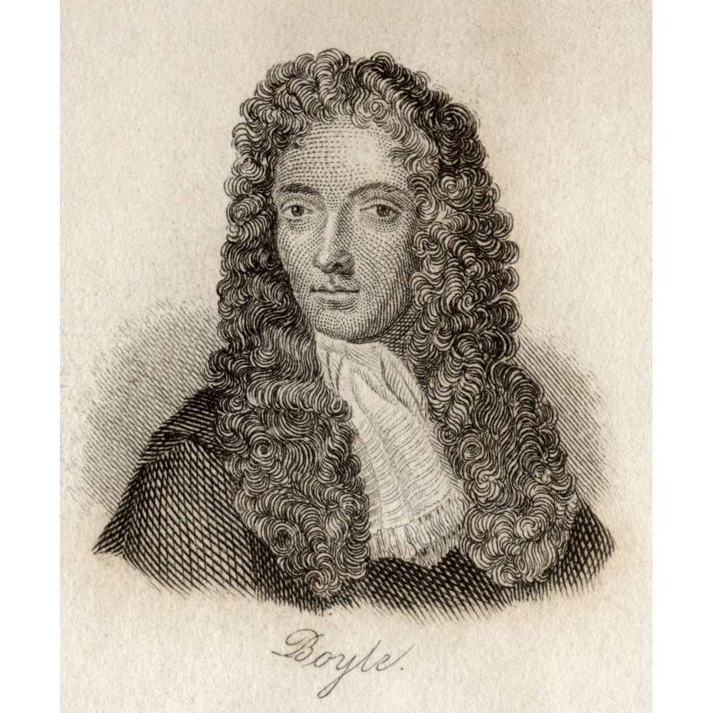 Robert Boyle 1627-1691. Anglo-Irish Chemist And Natural Philosopher. Engraved By J.W.Cook. Poster Print Image 2