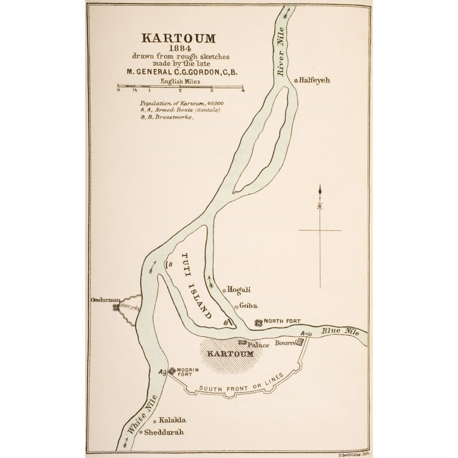 Kartoum Sudan In 1884 Drawn From Rough Sketches Made By General Gordon From The Image 1