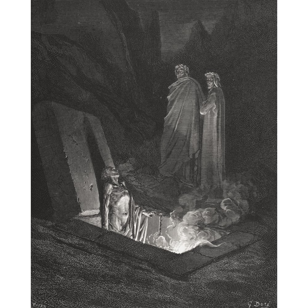 Engraving By Gustave Dore 1832-1883 French Artist And Illustrator For Inferno By Dante Alighieri Canto X Lines 40 To 42 Image 1