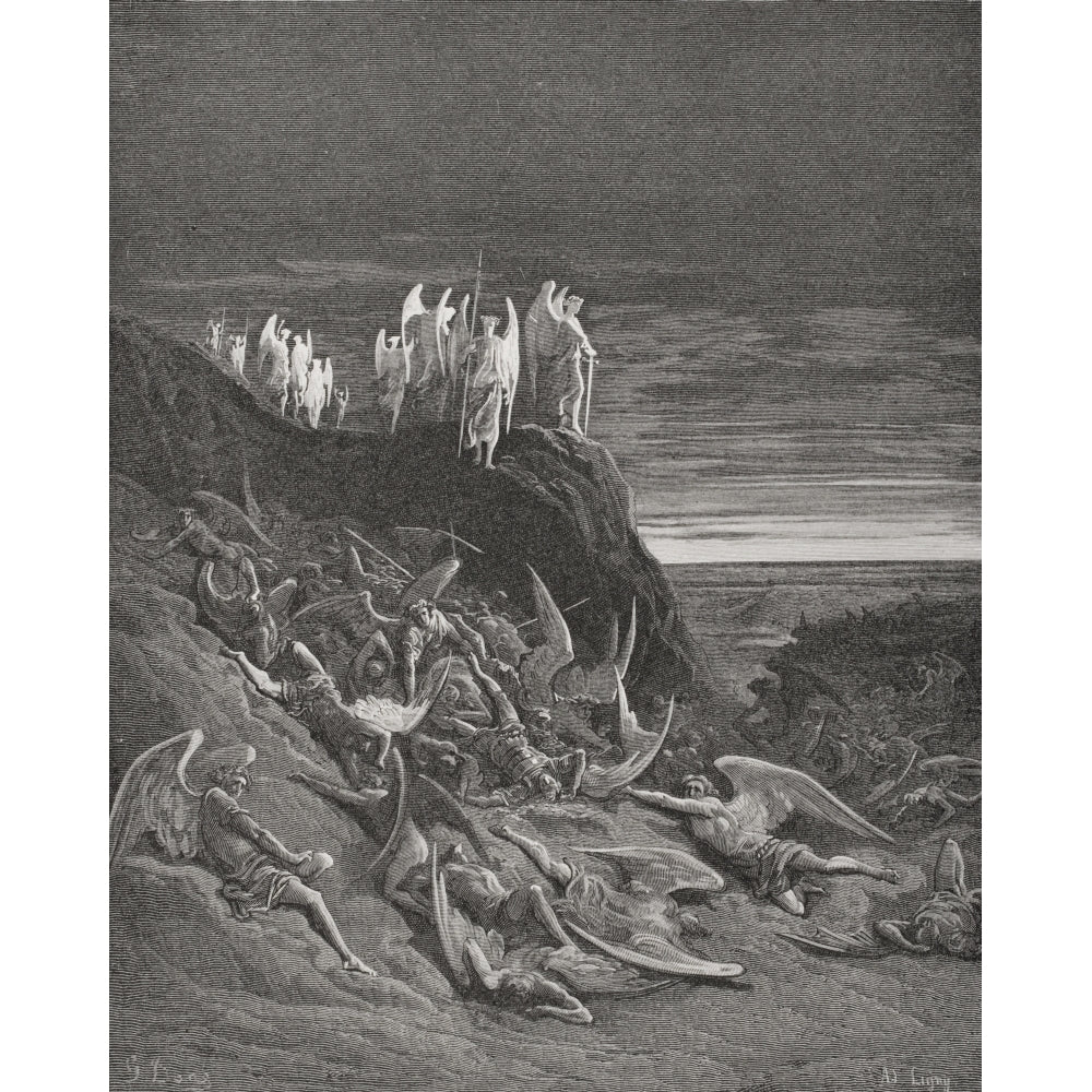 Illustration By Gustave Dore 1832-1883 French Artist And Illustrator For Paradise Lost By John Milton Book Vi Lines 410 Image 1