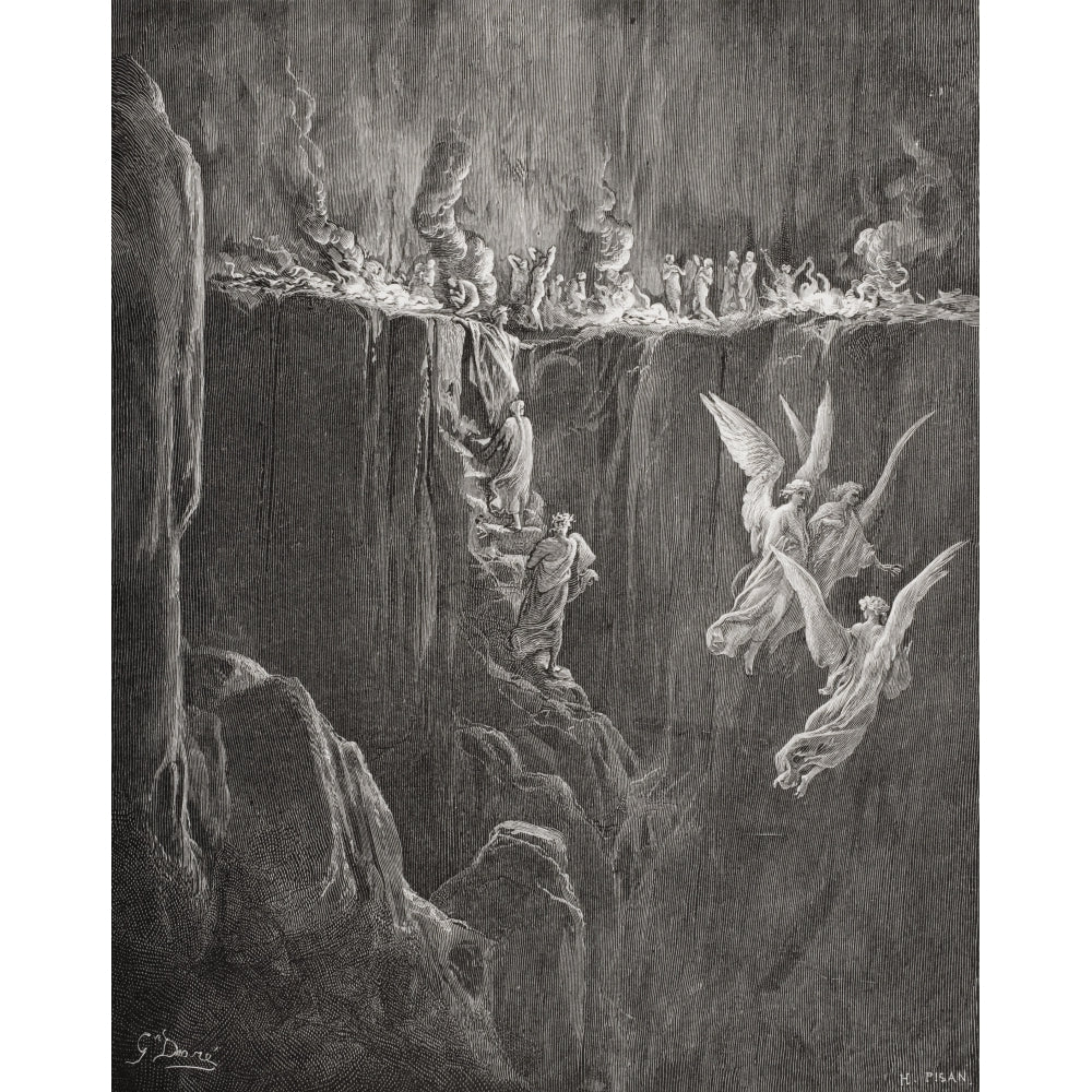 Illustration For Purgatorio By Dante Alighieri Canto Xxv Lines 107 To 110 By Gustave Dore 1832-1883 French Artist And Il Image 1