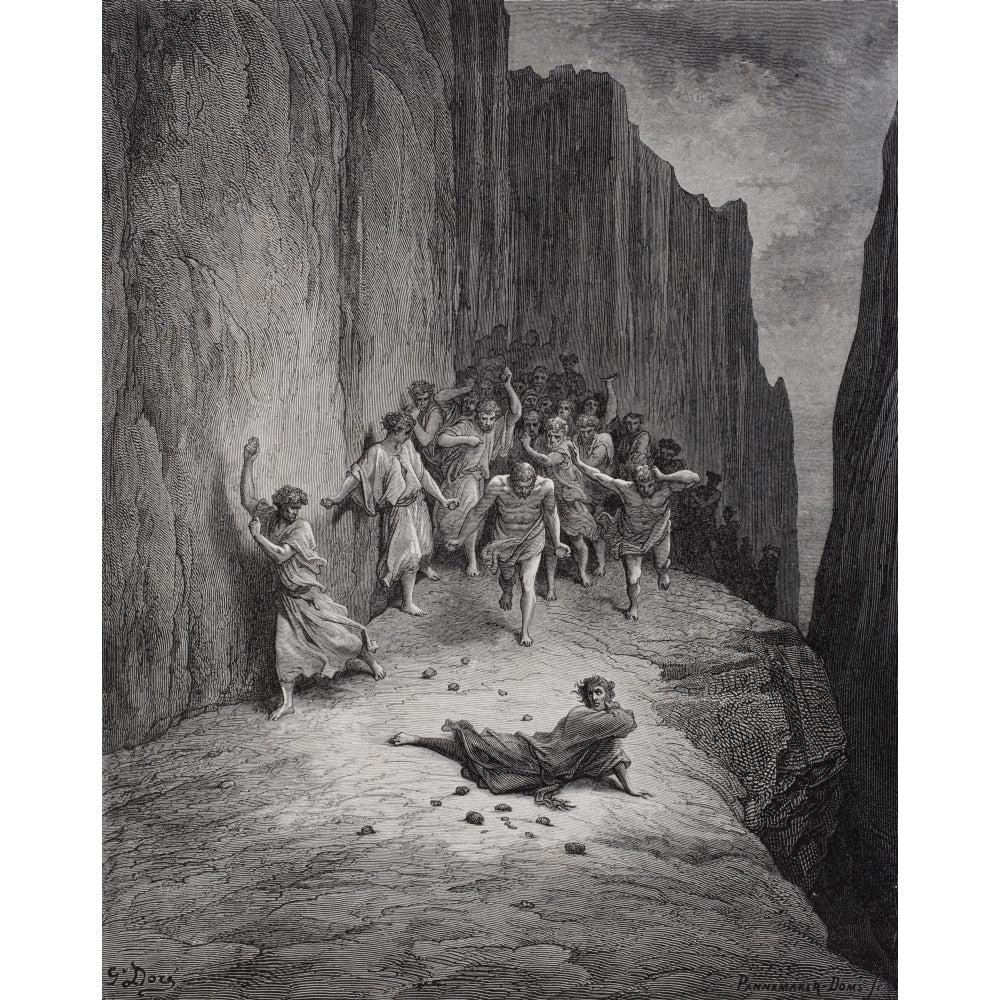 Engraving By Gustave Dore 1832-1883 French Artist And Illustrator For Purgatory By Dante Alighieri Canto Xv Lines 103 To Image 1