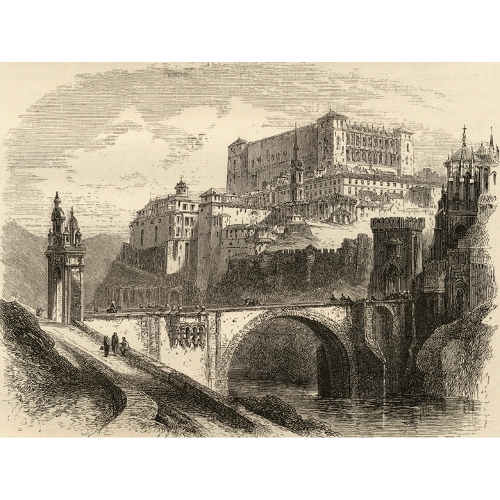 Toledo Spain From The Book Spanish Pictures By The Rev Samuel Manning Published 1870 Poster Print Image 1