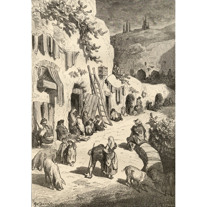 Gypsy Caves Sacro Monte Granada Spain. Drawn By Gustave Dore. From The Book Image 2