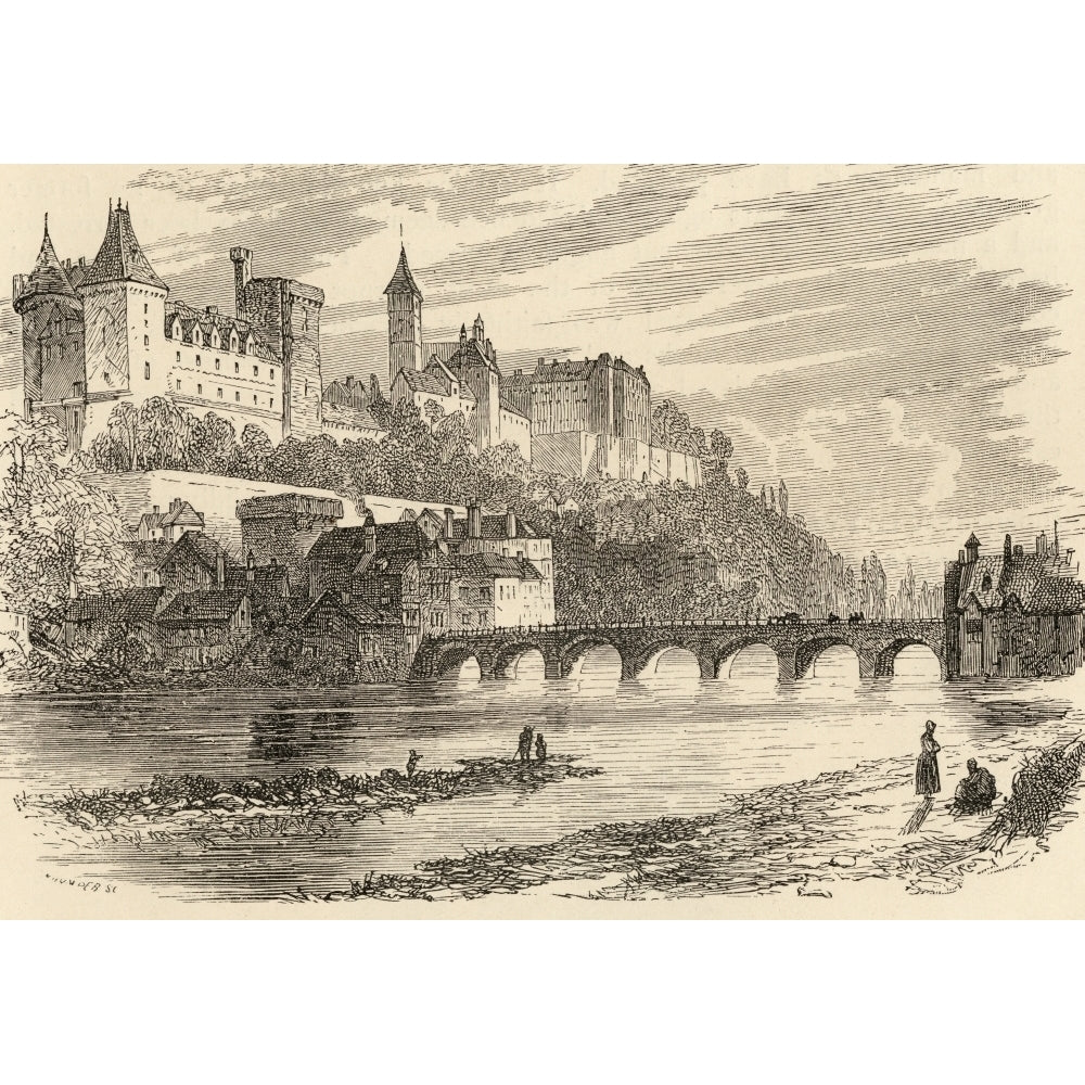 Castle Of Pau Spain From The Book Spanish Pictures By The Rev Samuel Manning Published 1870 Poster Print Image 2