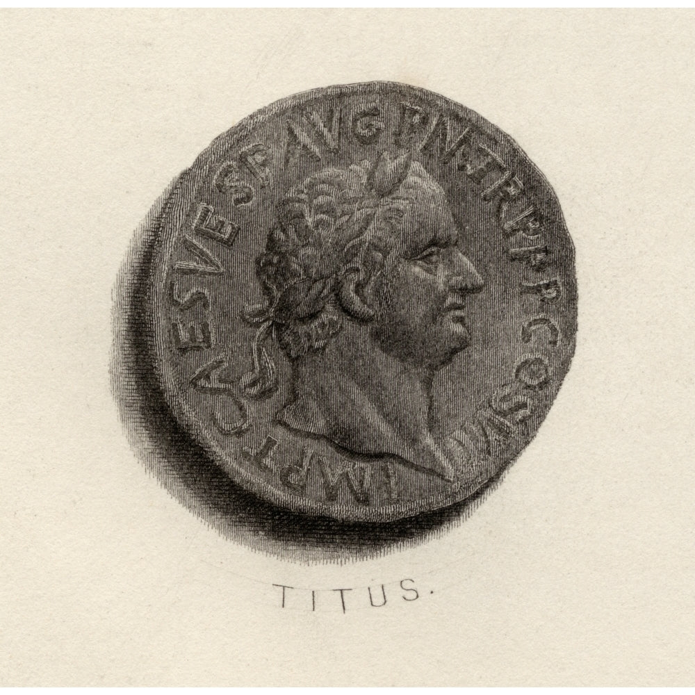 Aureus Coin From The Era Of Titus Flavius Vespasianus A.D. 79-81. Roman Emperor. Poster Print Image 2