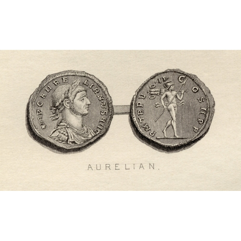 Coin From The Era Of Aurelian Lucius Domitius Aurelianus A.D. 214/215- 275.Roman Emperor Poster Print Image 2