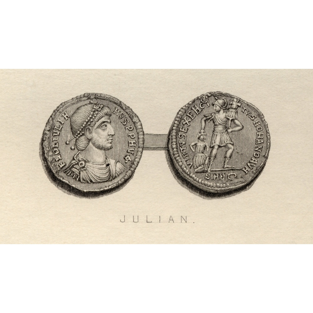 Coin From The Time Of Julian The Apostate Flavius Claudius Julianus A.D. 331-363. Roman Emperor Poster Print Image 2