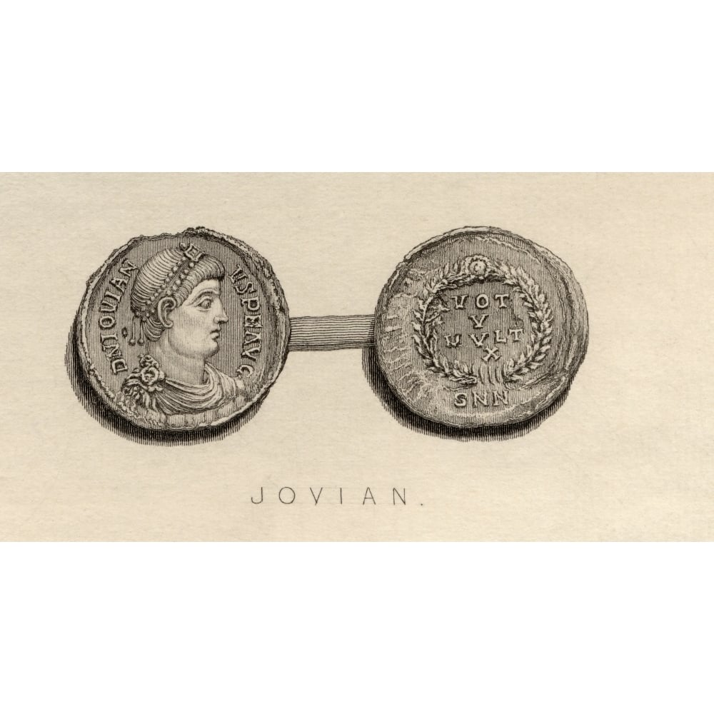 Coin From The Time Ofjovian Flavius Jovianus A.D. 331-364. Roman Emperor. Poster Print Image 1