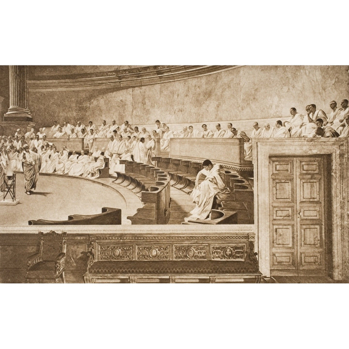 Cicero And Catiline In The Roman Senate From The Book The Outline Of History By HGWells Volume 1 Published 1920 18 x 11 Image 1