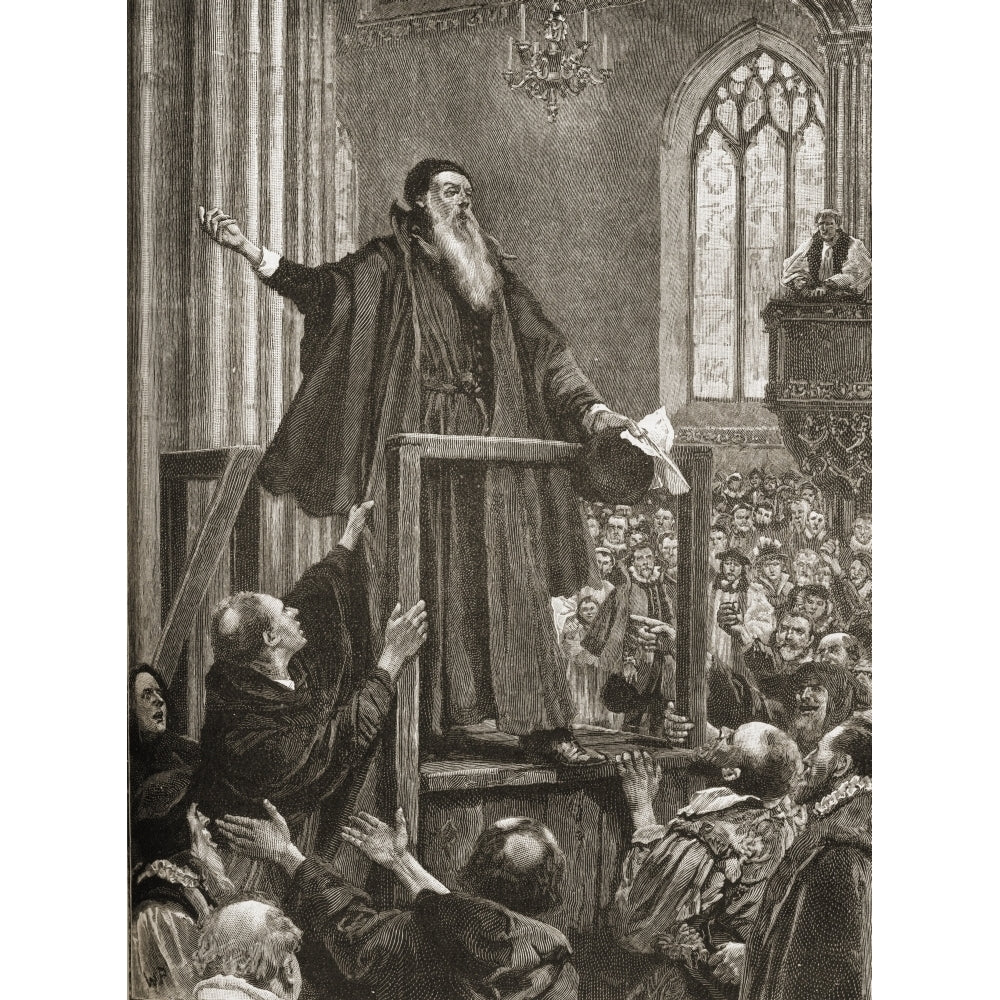 Thomas Cranmer 1489-1556. First Protestant Archbishop Of Canterbury 1533-56. Cranmers Last Testimony. Print Image 1