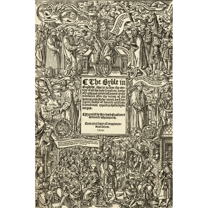 Title Page Of The First Edition Of The Great Bible 1539 Poster Print Image 2