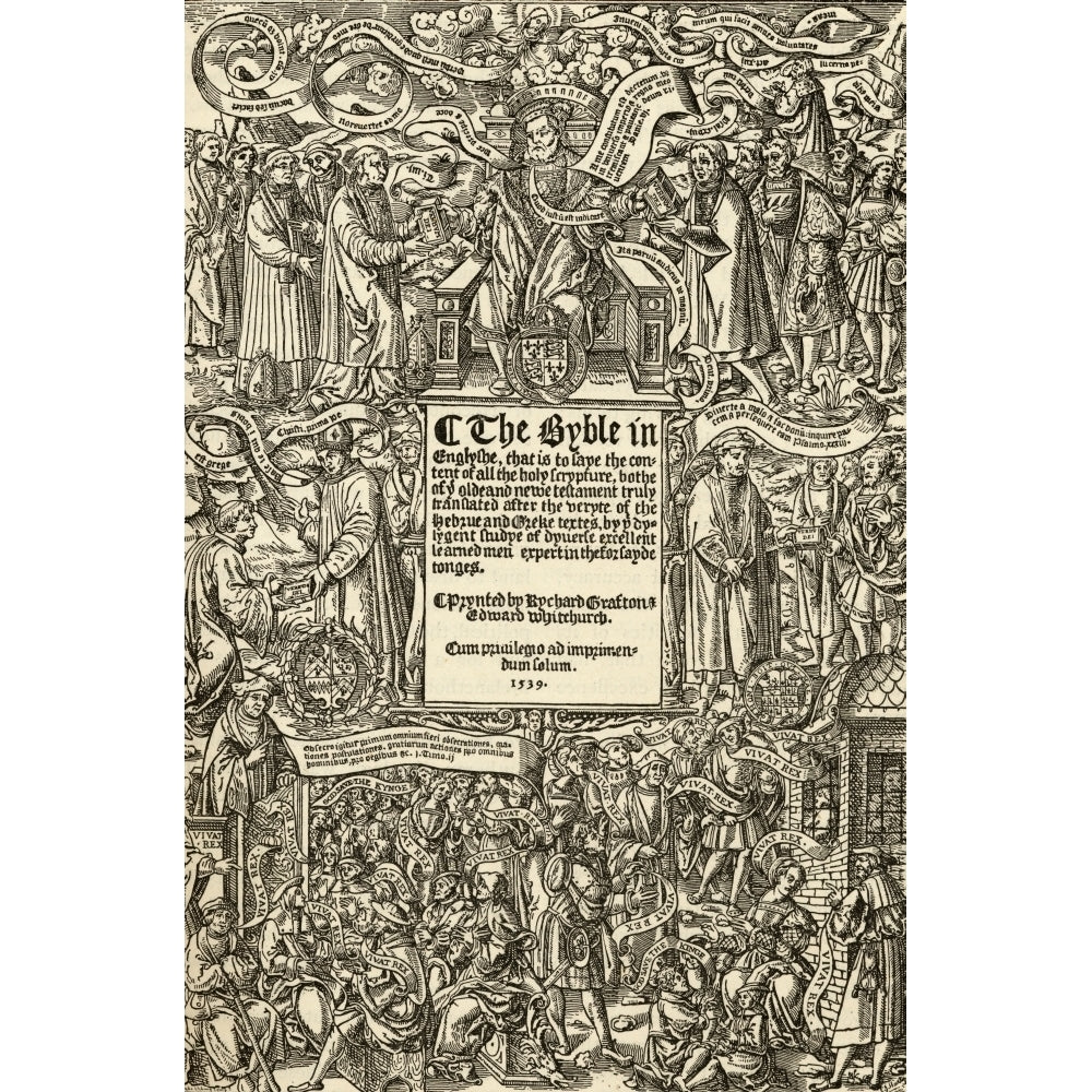 Title Page Of The First Edition Of The Great Bible 1539 Poster Print Image 1