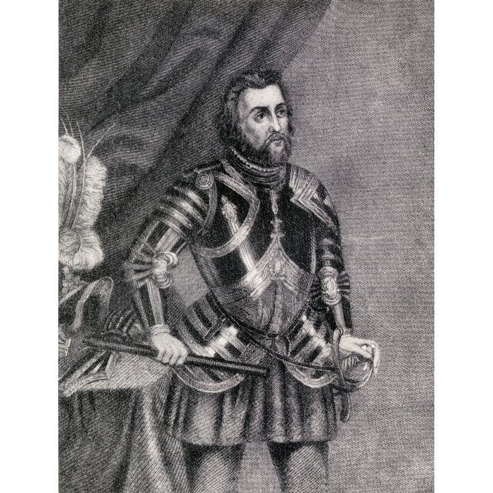 Hernan Cortes Marques Del Valle De Oaxaca 1485-1547. Spanish Conquistador. Poster Print Image 2