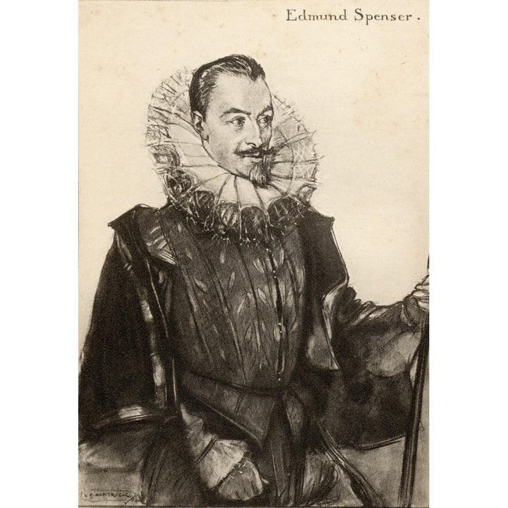 Edmund Spenser 1552-1599. English Renaissance Poet. From An Illustration By A.S. Hartrick. Poster Print Image 2