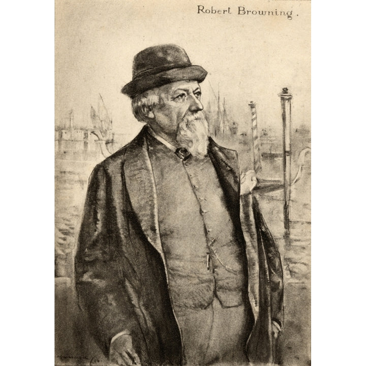 Robert Browning 1812-1889. English Poet. From An Illustration By A.S. Hartrick. Poster Print Image 1