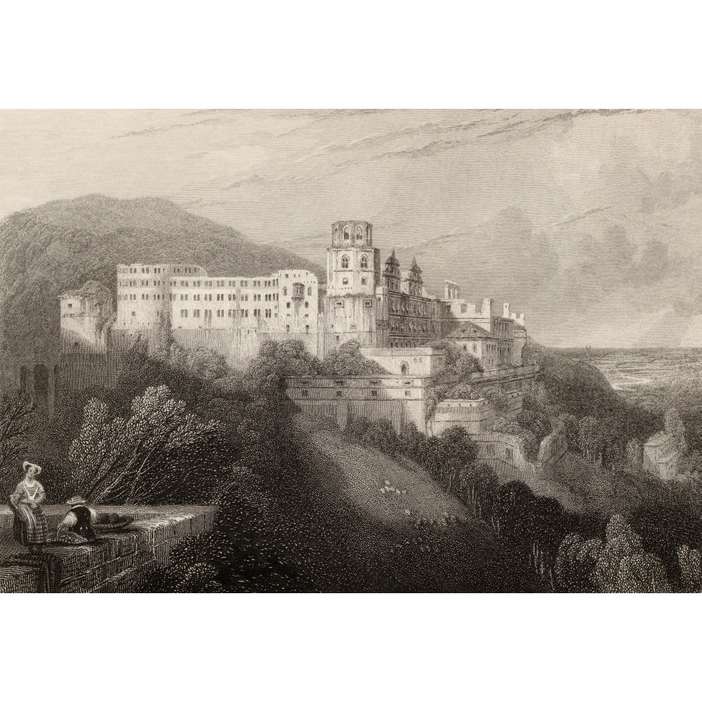 Heidelberg Castle Heidelberg Germany. Engraved By J.T. Willmore From A 19Th Century By D. Roberts. Image 2