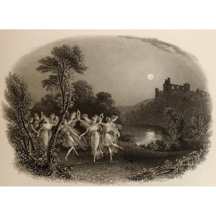 The Dance Of The Fairies. Engraved By F.C.Lewis From A 19Th Century Print By E.T.Parris. Poster Print Image 1