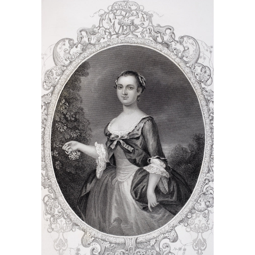 Martha Washington Mrs Martha Dandridge Custis Washington 1731-1802 Wife Of George Washington Engraved By J Rogers After Image 1