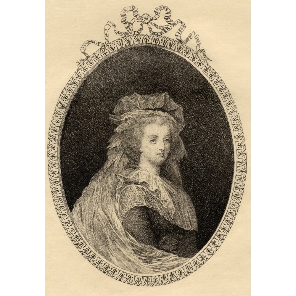 Marie-Antoinette 1755-1793 Queen Of France Etching By Mercier From The Book Lady Jackson S Works Iv The Old Rgi 12 x 18 Image 2