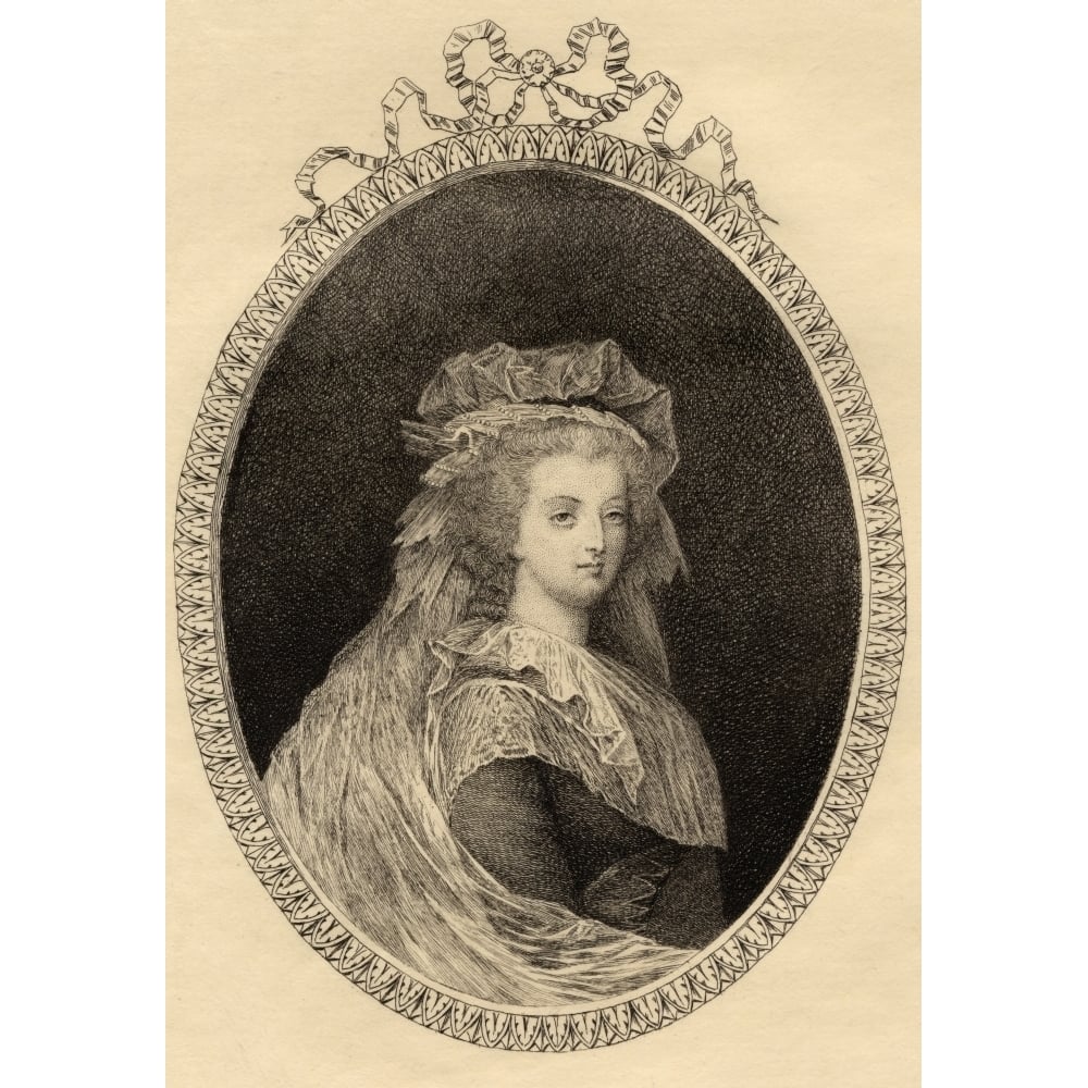 Marie-Antoinette 1755-1793 Queen Of France Etching By Mercier From The Book Lady Jackson S Works Iv The Old Rgi 12 x 18 Image 1