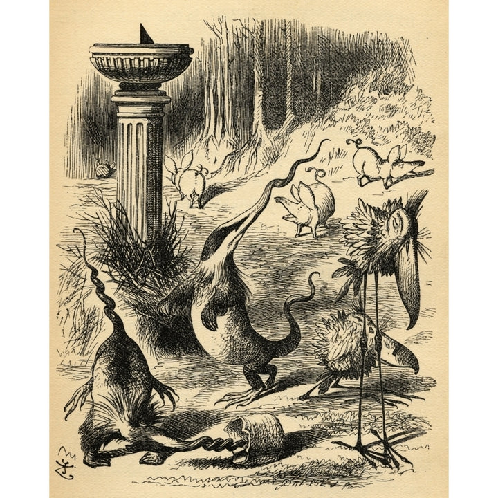 The Slithy Toves. Illustration By Sir John Tenniel 1820-1914. From The Book Image 1