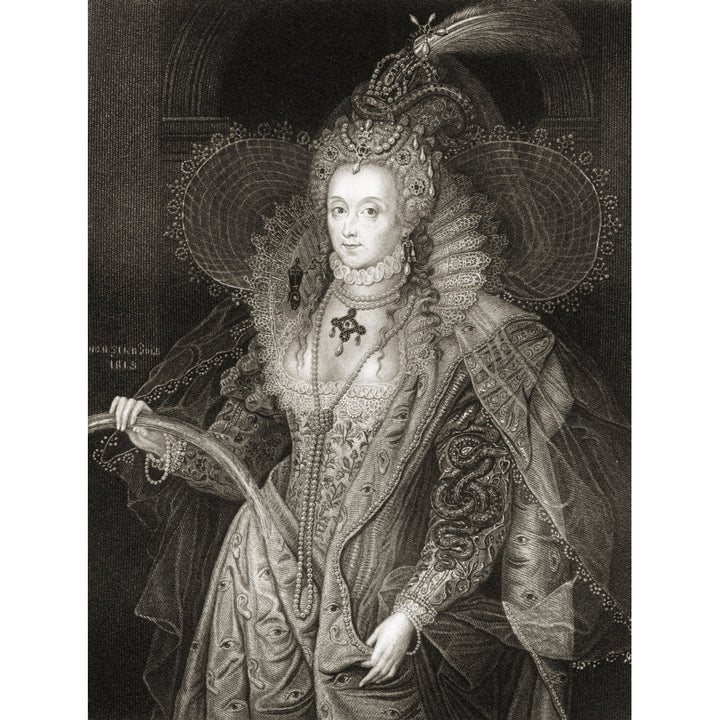 Elizabeth I 1533-1603. Queen Of England. From The Book _Lodge S British Portraits Published London 1823. Image 1