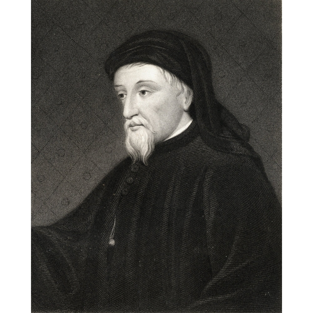 Geoffrey Chaucer C.1342/3-1400. English Writer. From The Book _Gallery Of Portraits Published London 1833. Image 1