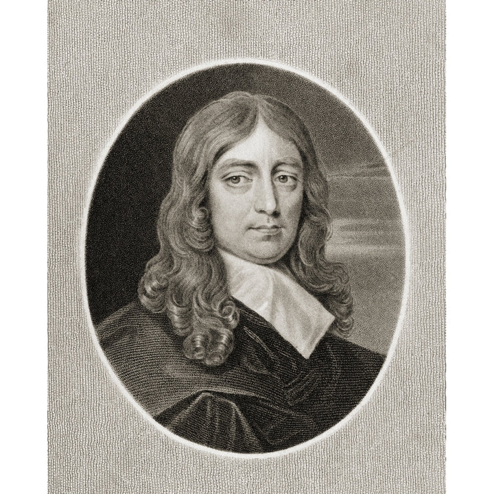 John Milton 1608-1674. English Poet. From The Book _Gallery Of Portraits Published London 1833. Poster Print Image 1