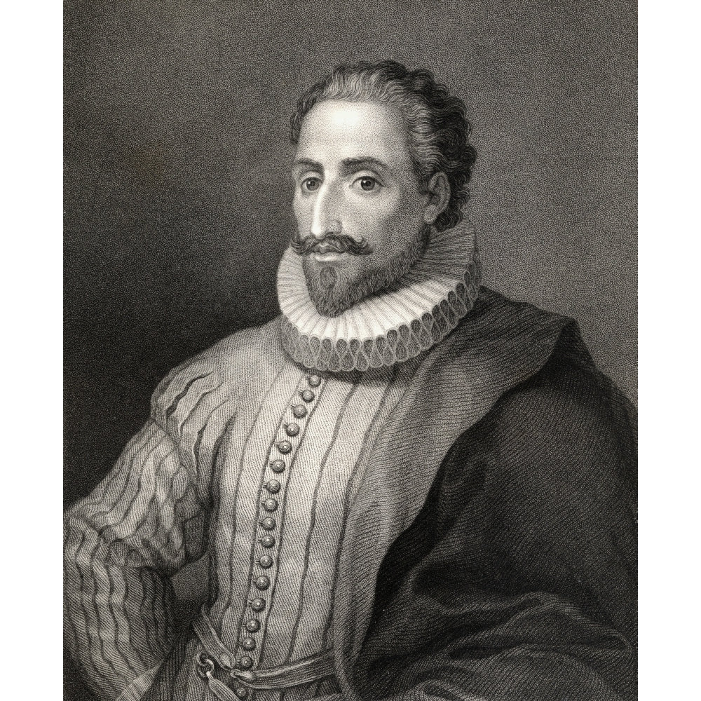 Miguel De Cervantes Saavedra 1547-1616. Spanish Writer. From The Book _Gallery Of Portraits Published London 1833. Image 2