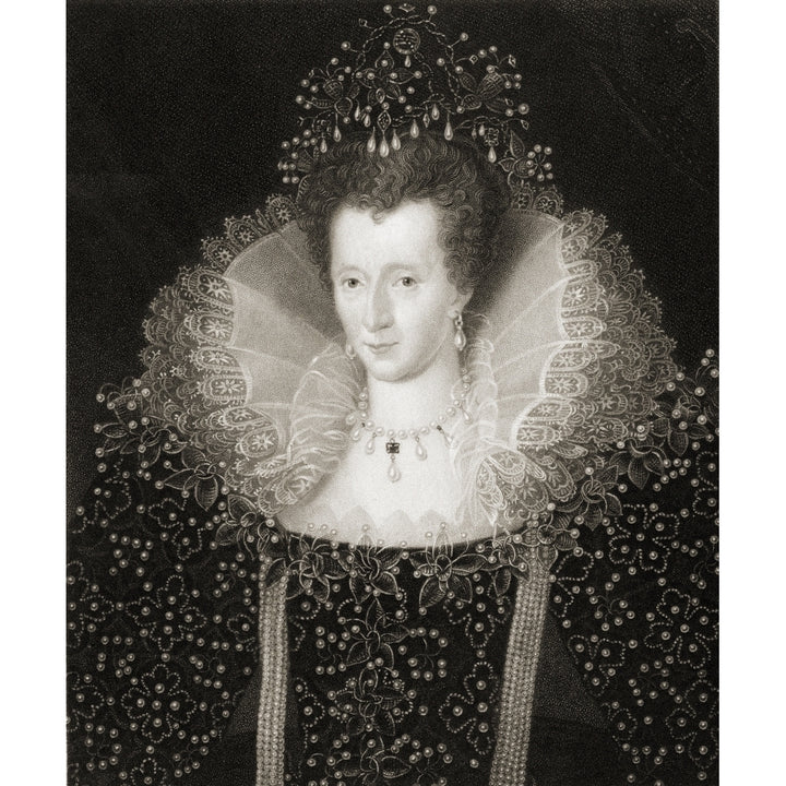 Elizabeth I 1533-1603. Queen Of England. From The Book _Gallery Of Portraits_ Published London 1833. Print Image 1