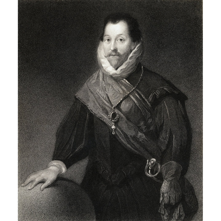 Sir Francis Drake C.1540/3 _ 1596. English Admiral. From The Book _Lodge S British Portraits Published London 1823. Image 1