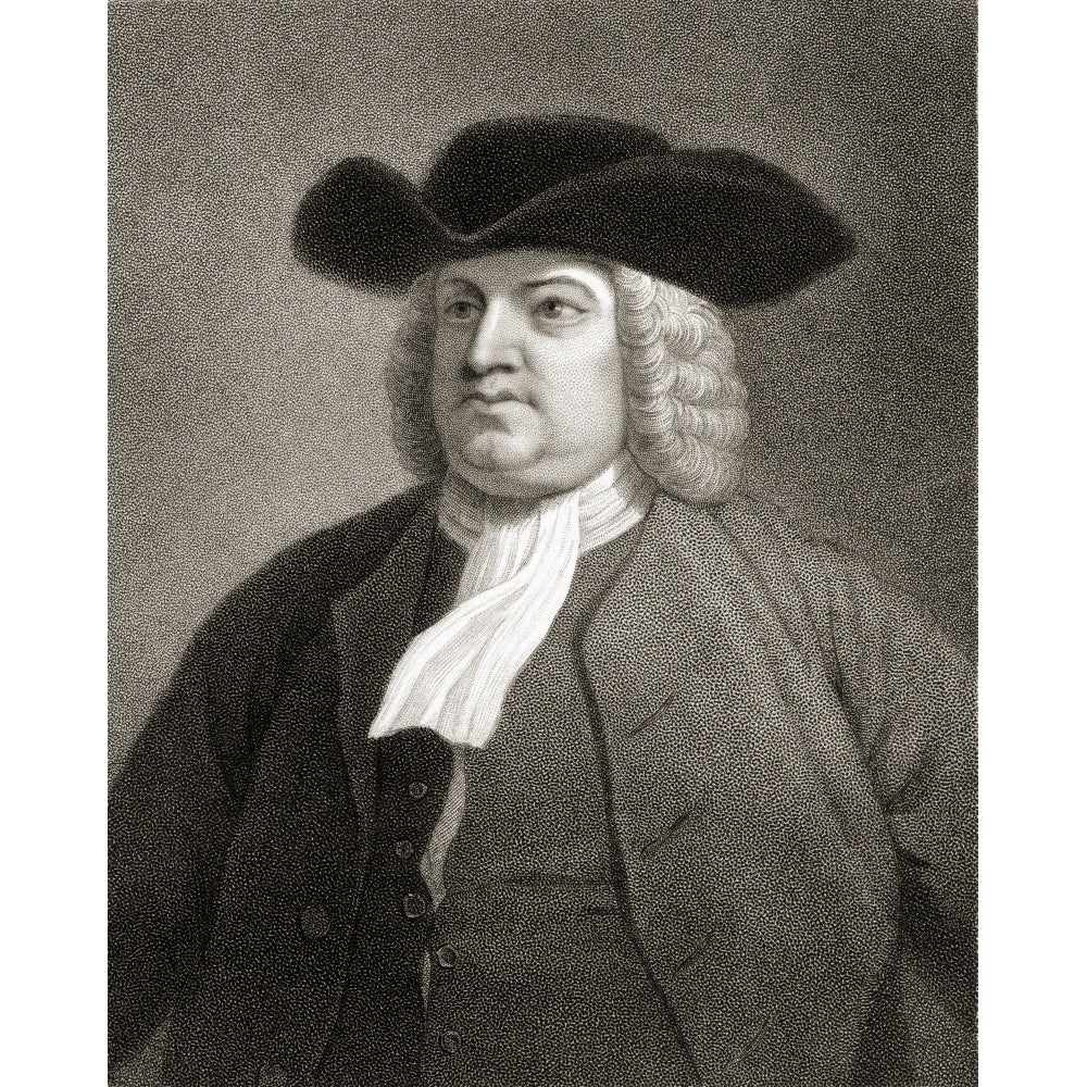 William Penn 1644-1718. English Quaker Leader. From The Book _Gallery Of Portraits Published London 1833. Image 1